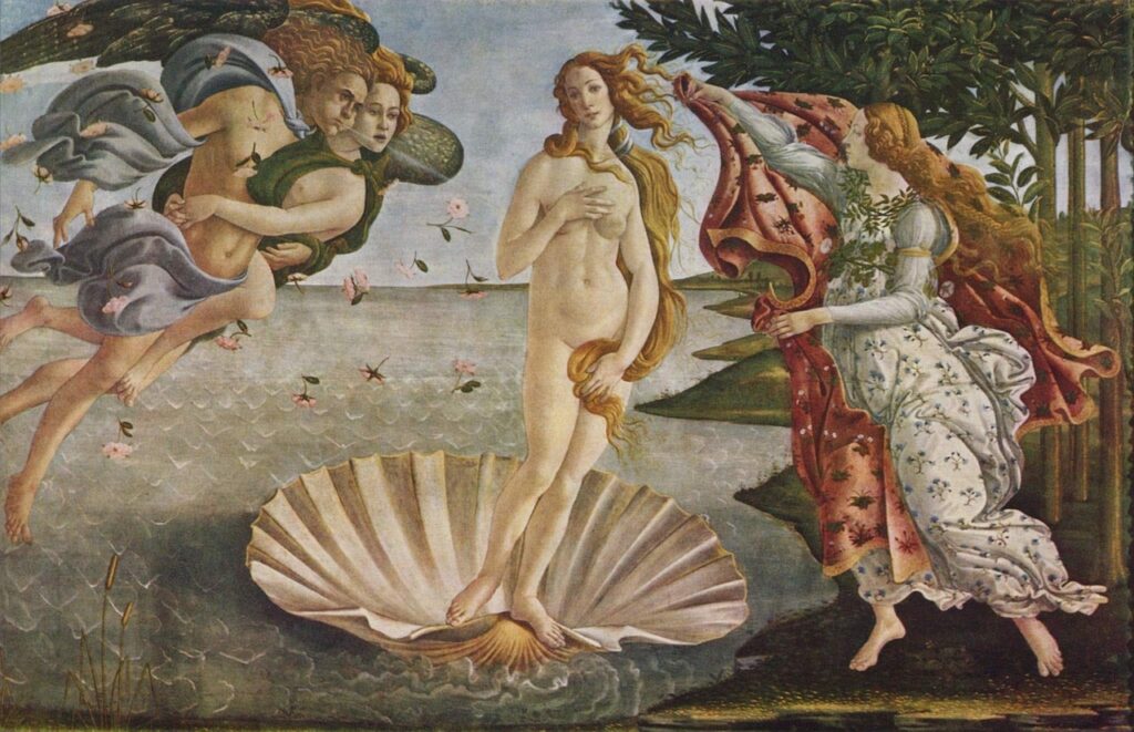 Botticelli’s Birth of Venus painting at Uffizi Gallery Florence