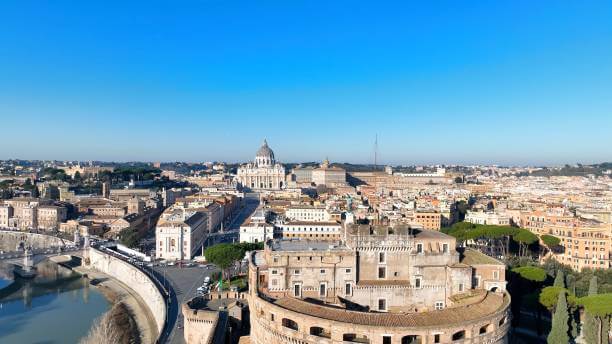 Rooftop view of Rome from Castel Sant’Angelo – places to visit in rome italy in 1 day