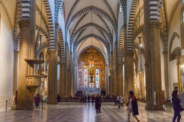Interior of Santa Maria Novella basilica Florence