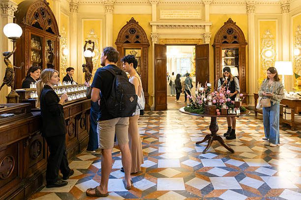 Interior of Santa Maria Novella pharmacy Florence