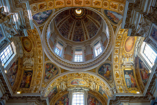 Sistine Chapel ceiling frescoes inside Vatican Museums in Rome Italy