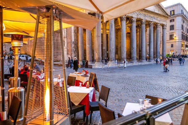 Outdoor dining near the Pantheon Rome traditional Roman restaurants and trattorias