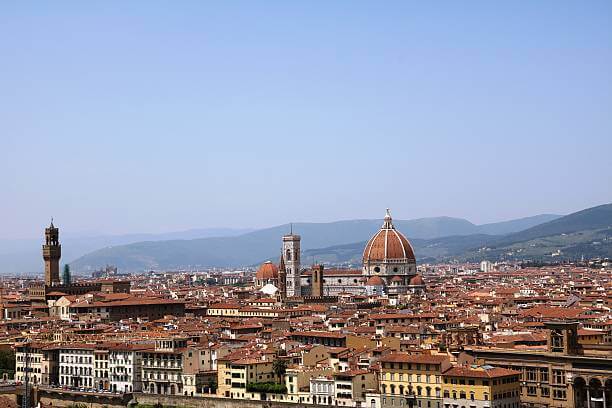 Florence Italy skyline featuring the Cathedral of Santa Maria del Fiore (Duomo) in the historic center