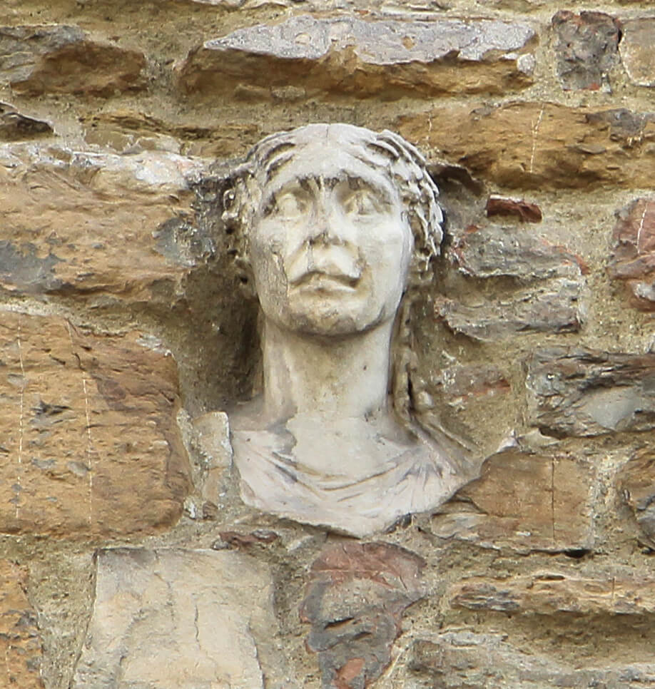 La Berta stone head above Santa Maria Maggiore in Florence