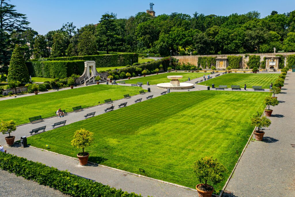 Peaceful walking path through the Vatican Gardens, a hidden gem in Rome’s 1 day itinerary.