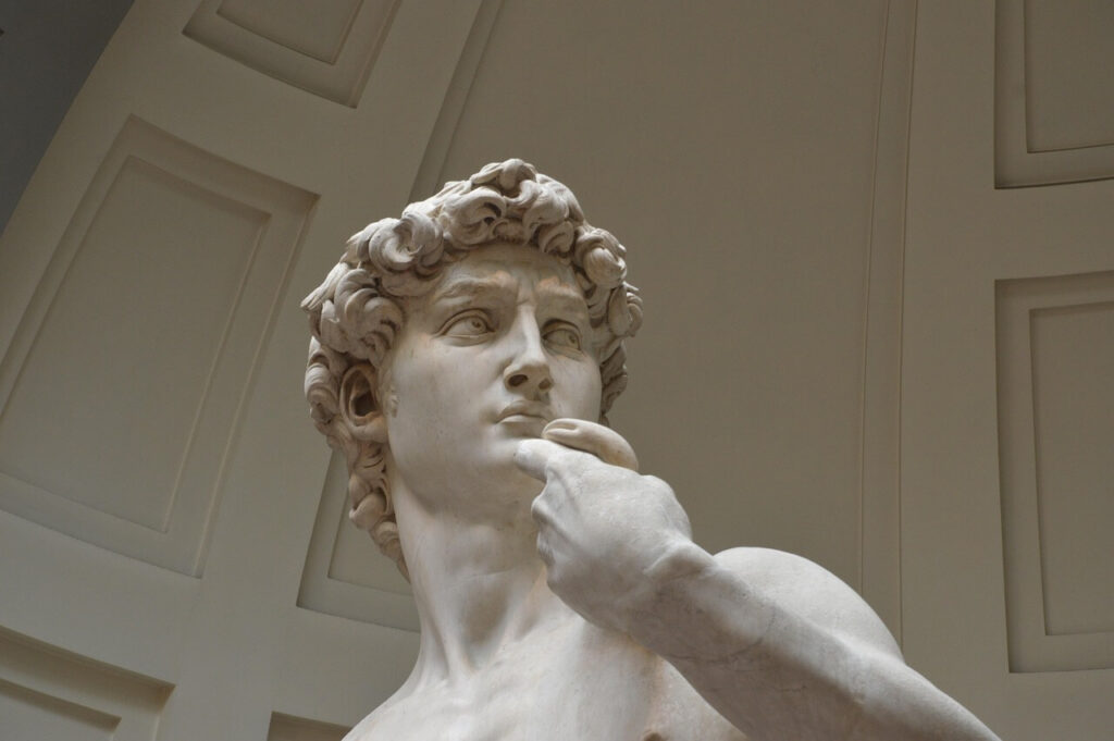Michelangelo’s David statue in Accademia Gallery, Florence Italy