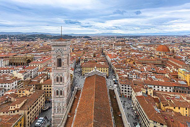 Giotto's Campanile bell tower beside
Florence Cathedral Duomo Italy Gothic architecture