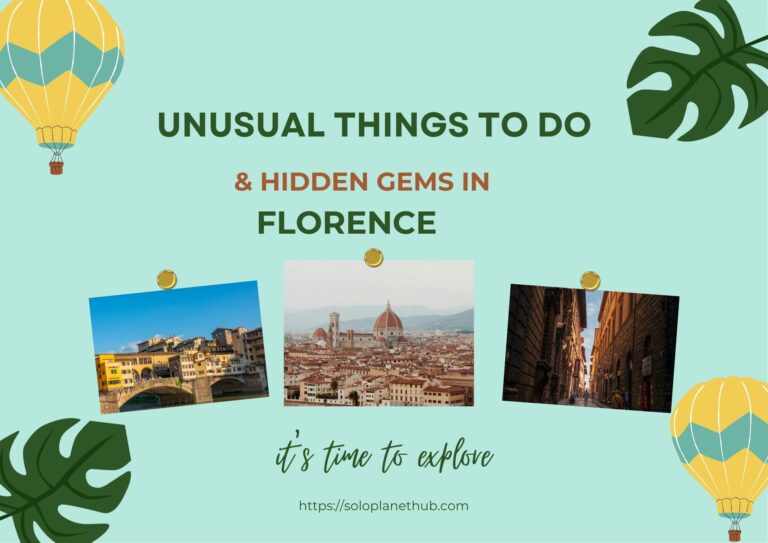 unusual things to do and hidden gems in Florence, showing Ponte Vecchio, Florence Cathedral, and a romantic alleyway