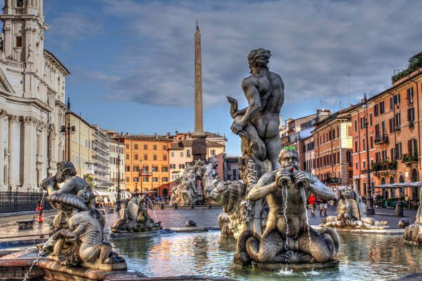 Piazza Navona and Bernini’s Fountain of the Four Rivers