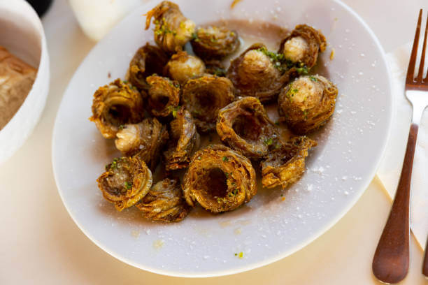 Traditional Roman-Jewish fried artichokes served in the Jewish Ghetto of Rome