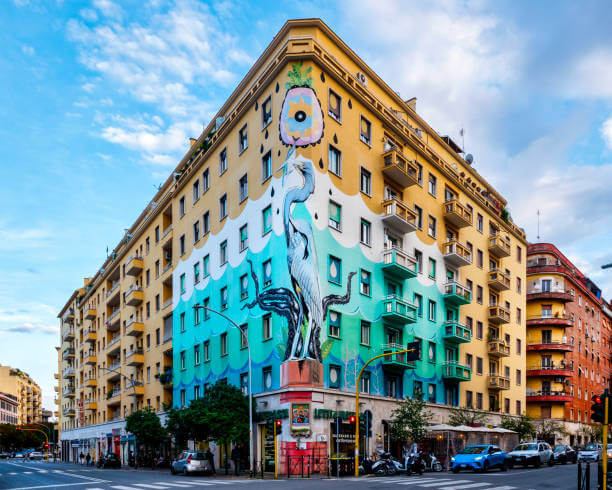 Vibrant street art in Testaccio a hidden gem in Rome.