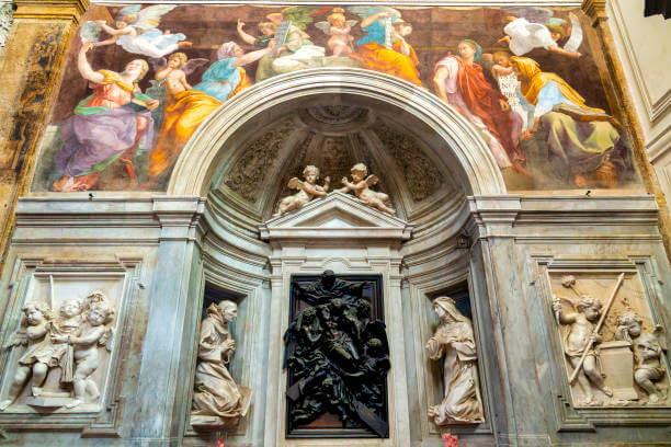 Interior of the Raphael Rooms in the Vatican Museums featuring The School of Athens fresco