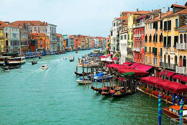 One day in Venice Italy itinerary Grand Canal gondolas St Marks Square aerial view