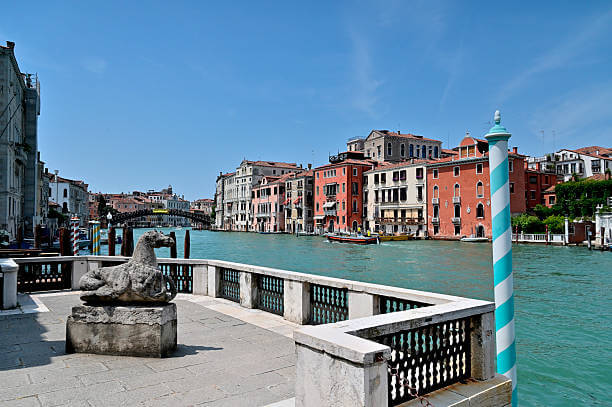 View of the Grand Canal from the Peggy Guggenheim Collection terrace in Venice.