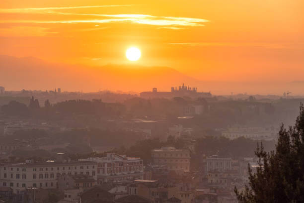  Sunset view over Rome from Gianicolo Hill