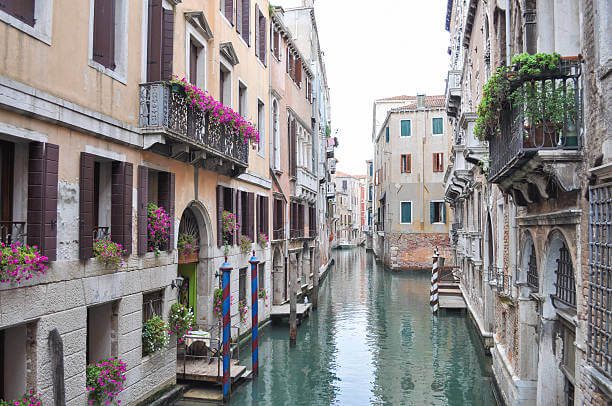 Venice in spring April May canals flowers mild weather