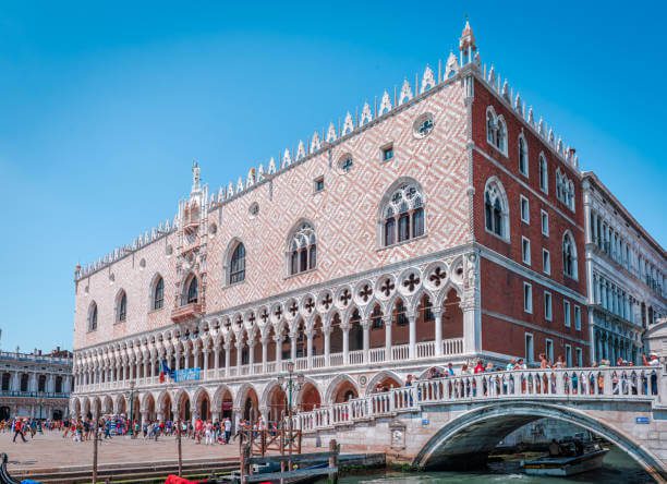 Doge's Palace Venice Italy exterior with Bridge of Sighs 