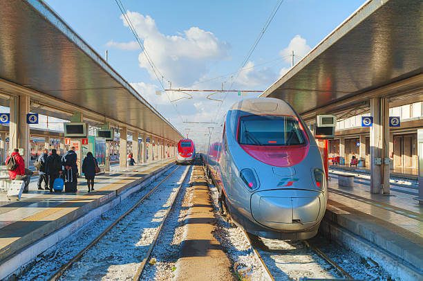 Venice to Rome high-speed train at Venezia Santa Lucia station, Italy