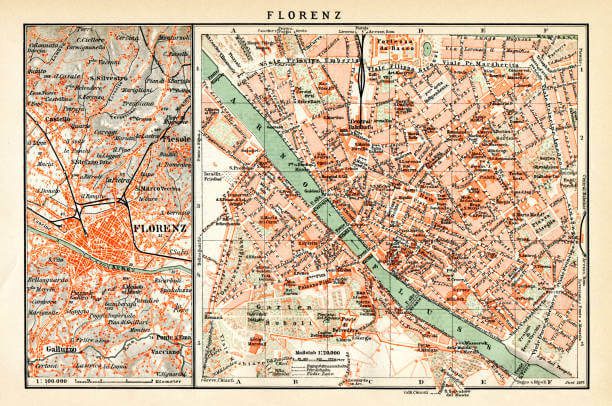 tourist map of Florence showing Centro Storico walking distances to major landmarks