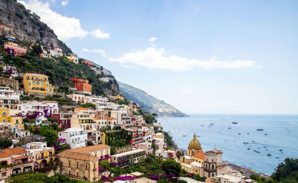 Amalfi Coast in October Positano cliff village with colourful houses
