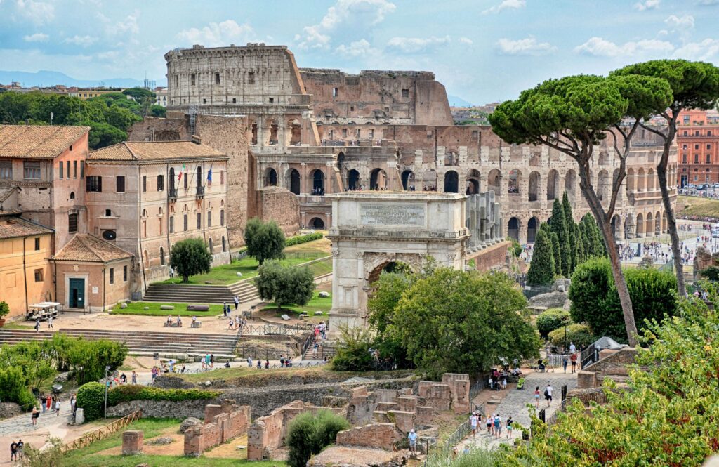 Colosseum and Roman Forum ancient ruins Rome Italy travel guide
