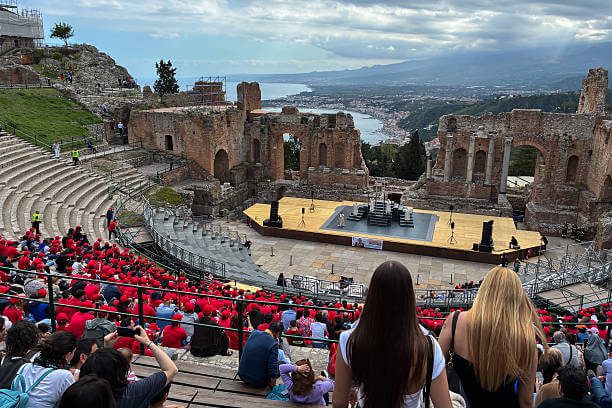 Sicily in October Taormina with ancient Greek theatre