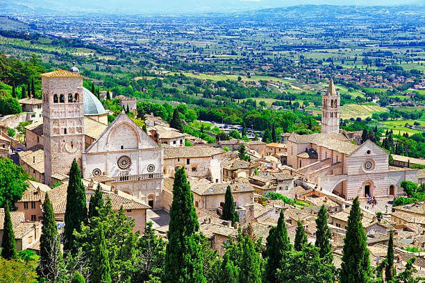 Umbria in October Assisi medieval hilltop town