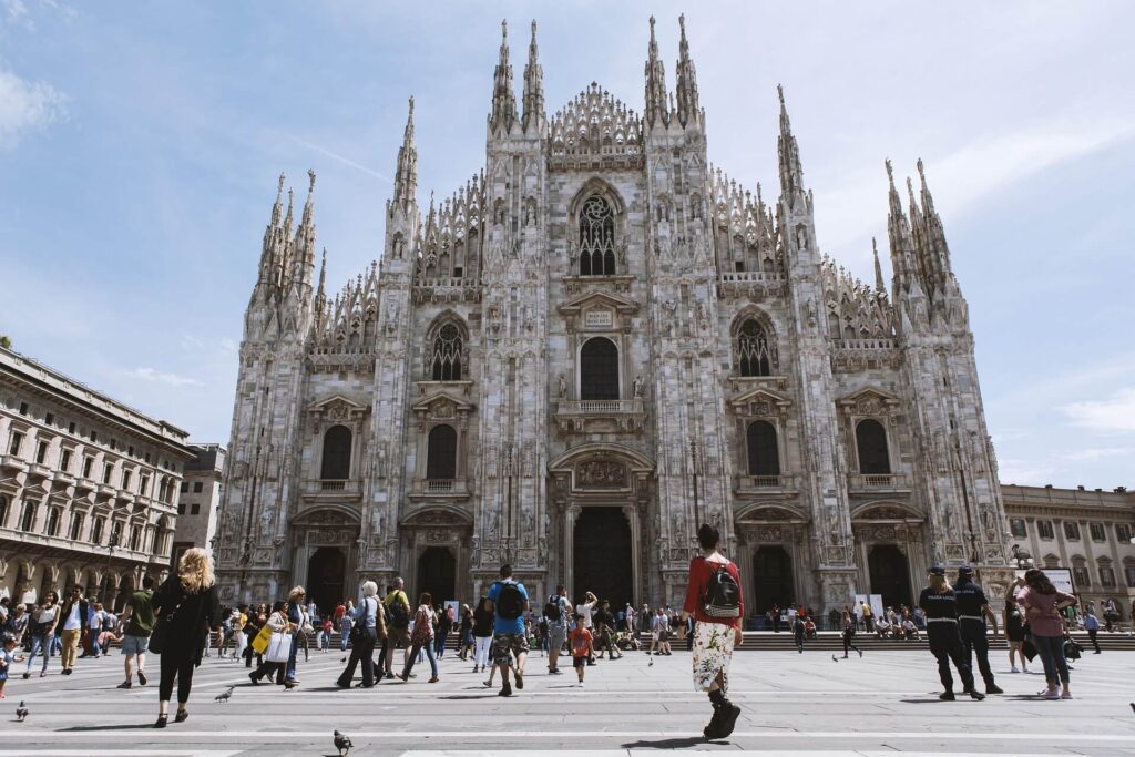Milan italy weather in October Milan Duomo cathedral in cool crisp autumn