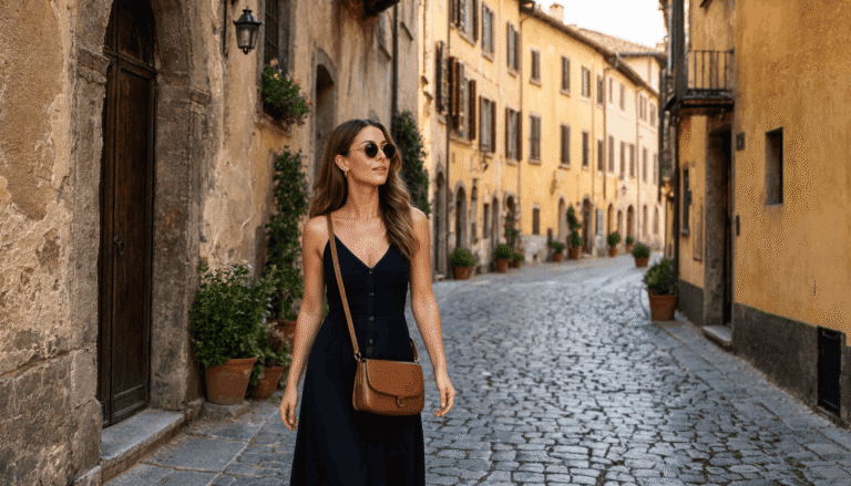 Is Florence safe for solo female travelers confident solo woman walking through Oltrarno neighbourhood cobblestone street