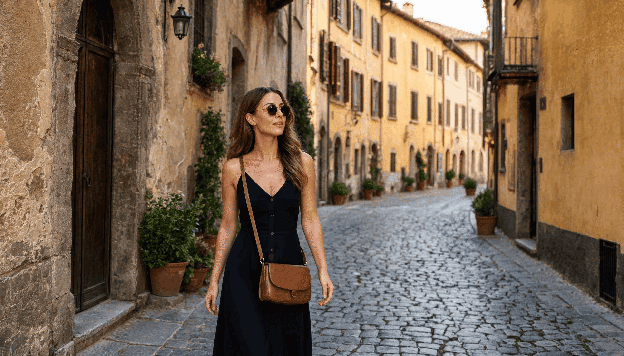 Is Florence safe for solo female travelers confident solo woman walking through Oltrarno neighbourhood cobblestone street