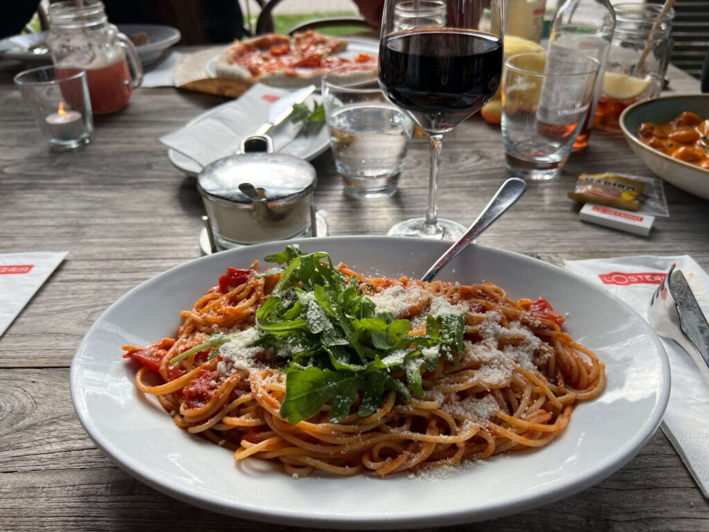 Solo lunch in Florence solo traveller eating pasta